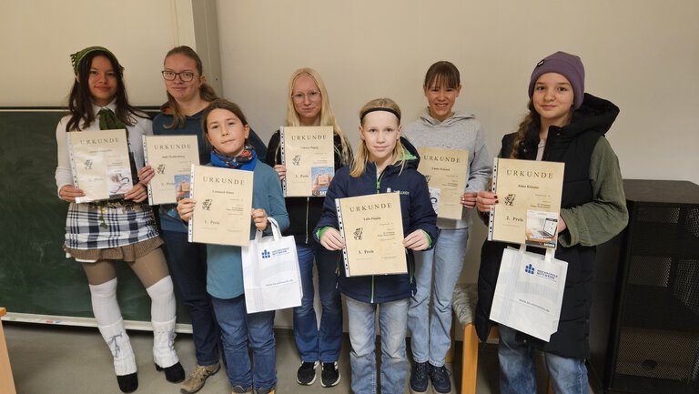 Jessica Putzschke, Julie Waldenburger, Lennard Ittner, Vidonia Pippig, Talis Pippig, Linda Hainich und Alma Kimme